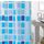 ม่านห้องน้ำ ผลิตจาก PEVA เกรด Premium ลาย Blue Square ขนาด180 x 180 cm และ 180 x 200 cm พร้อมห่วง