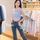 กางเกงยีนส์ขายาว 9865 (O048) กางเกงยีนส์แฟชั่น กางเกงยอดนิยม สินค้านำเข้าสไตล์เกาหลี สินค้าพร้อมส่ง ทรงกระบอก กางเกงผู้หญิง กางเกงขายาว